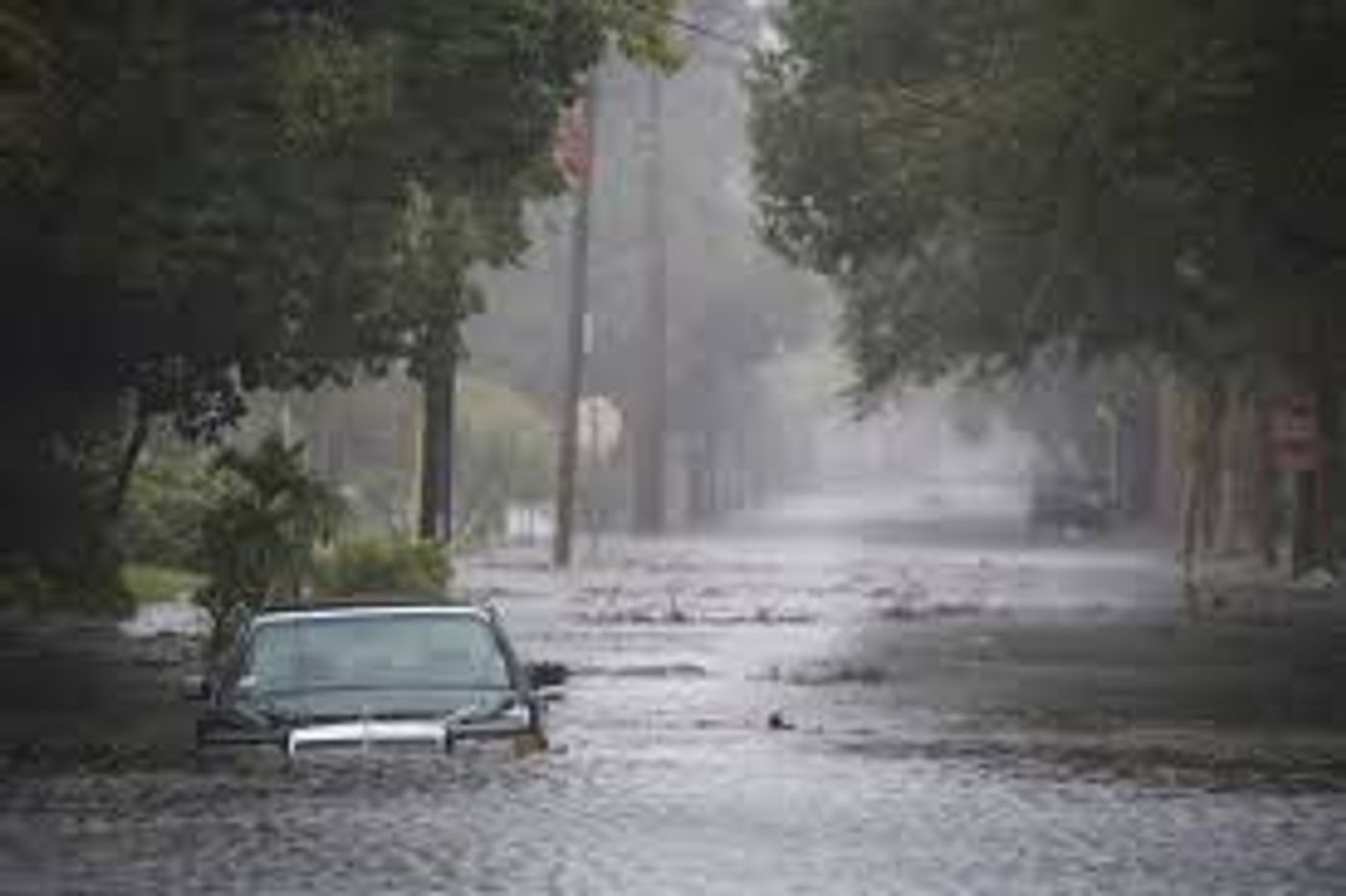 Roads have turned into canals in Houston. Photo: Vox