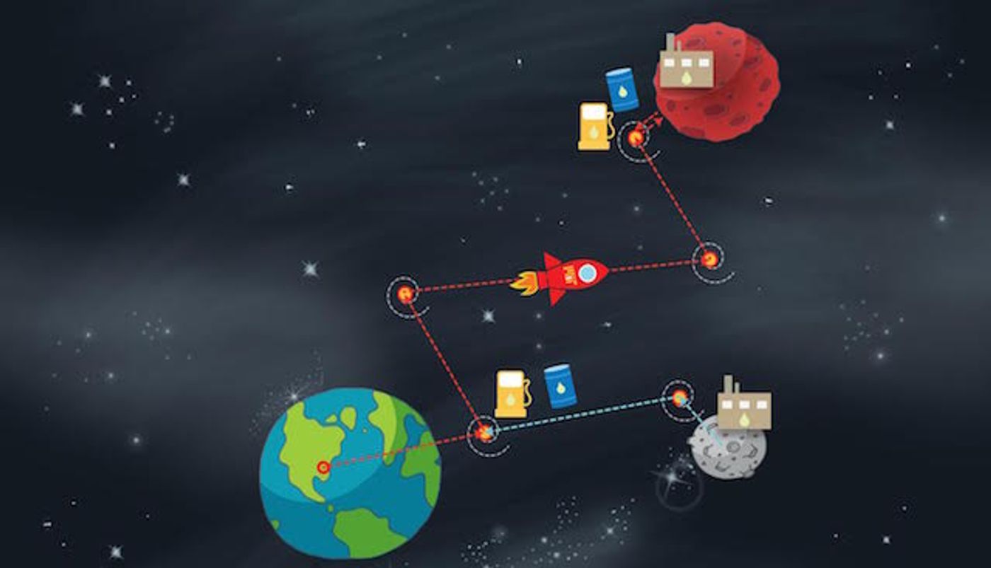 On the way to Mars? Why not use fuel from the Moon?