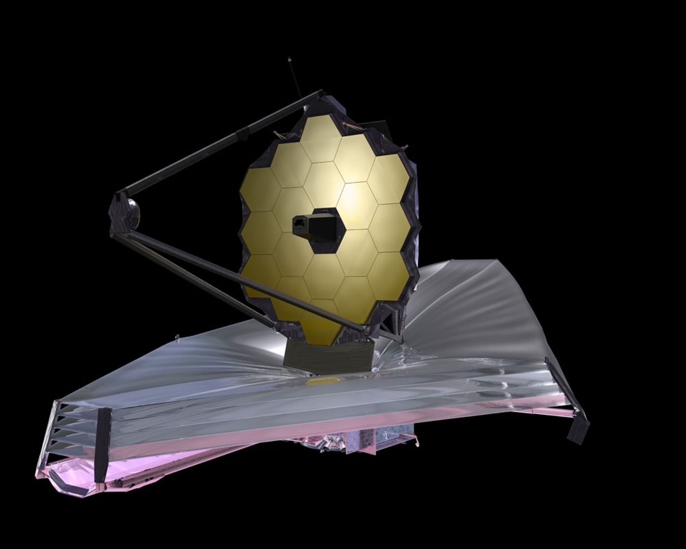 An artist's rendition of the James Webb Space Telescope.