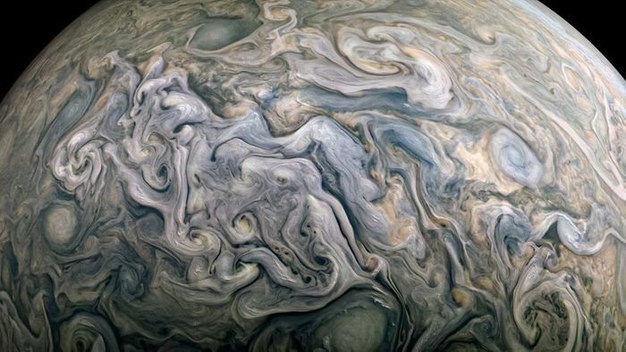 Juno image of Jupiter's clouds. (Image Credit: NASA/JPL-Caltech/SwRI/MSSS/Kevin M. Gill)