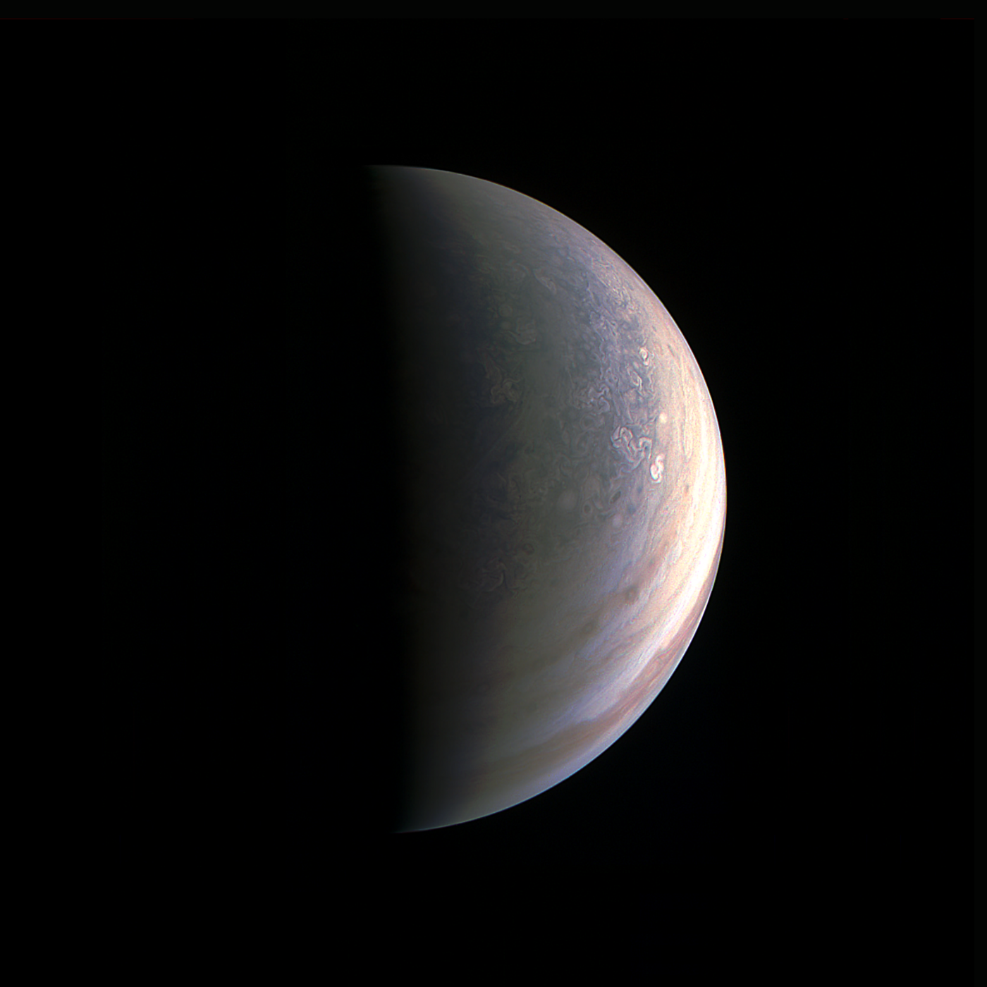 Jupiter's North Pole as photographed from the Juno spacecraft.