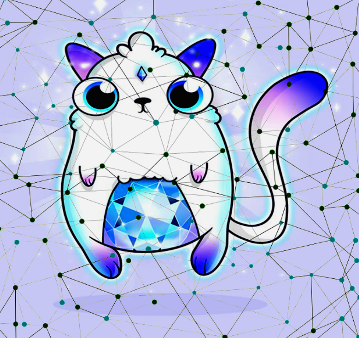 collage: blockchain illustration, Cryptokitties image, credit: public domain, Steven Yan on YouTube