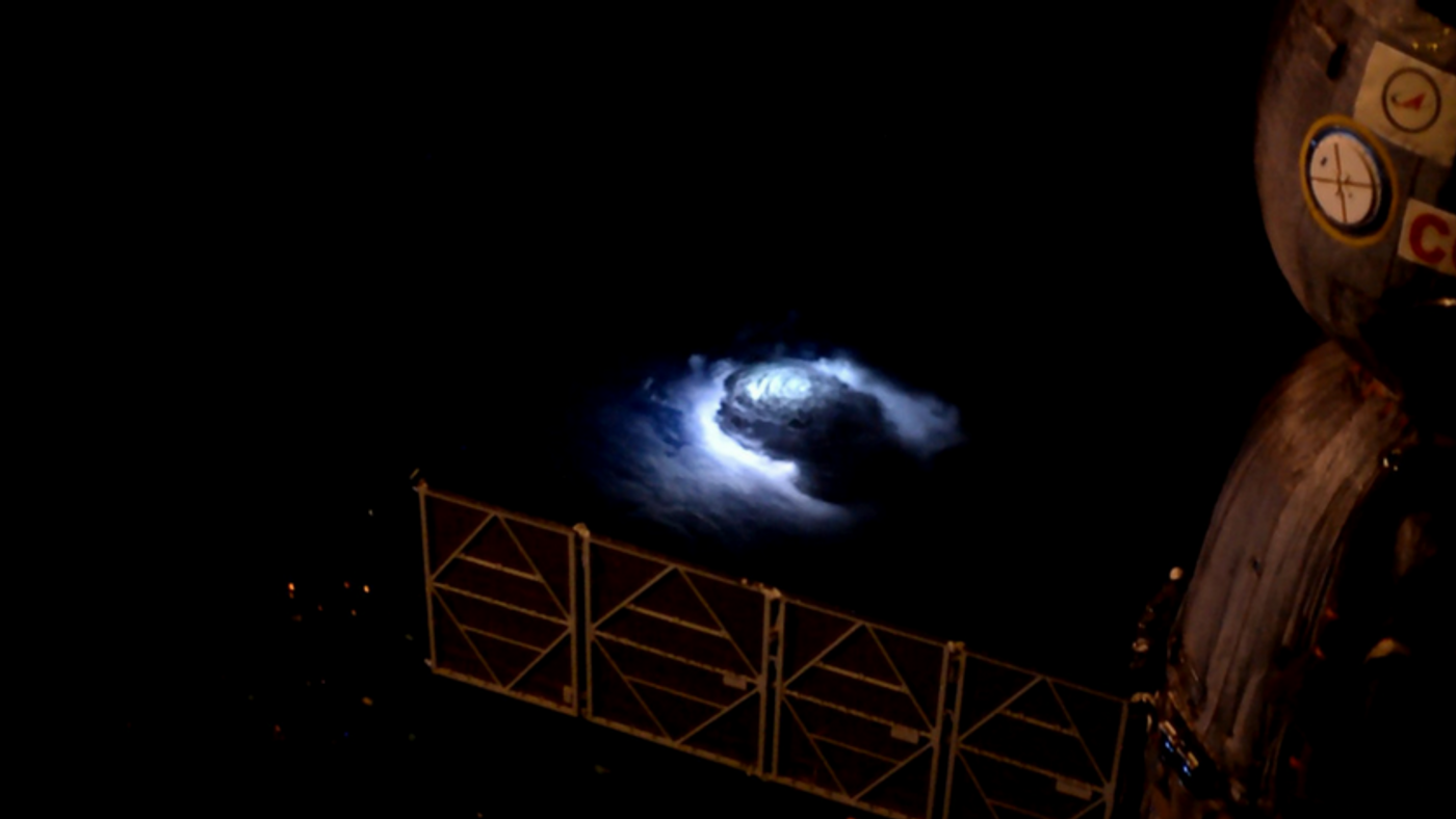 Thunderstorm seen from the space station. (ESA/NASA)