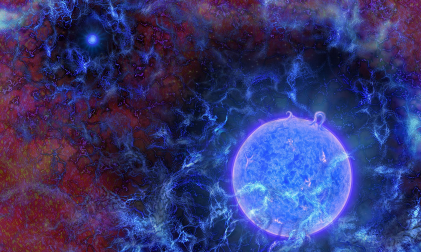 An artistic rendition of the universe's first stars. Credit: NR Fuller/NSF