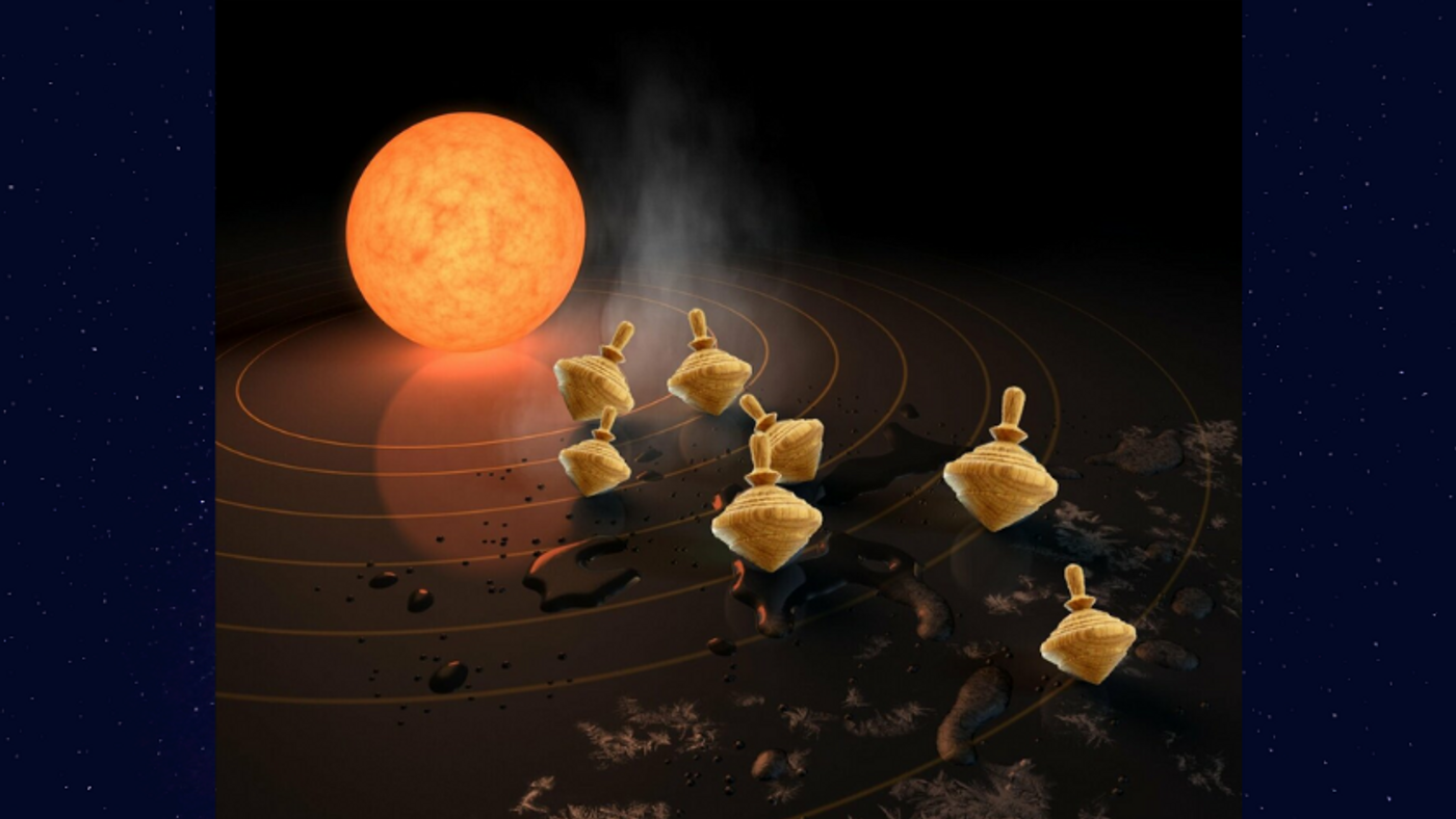 An artistic rendition of over-tilting exoplanets (NASA/JPL-Caltech)