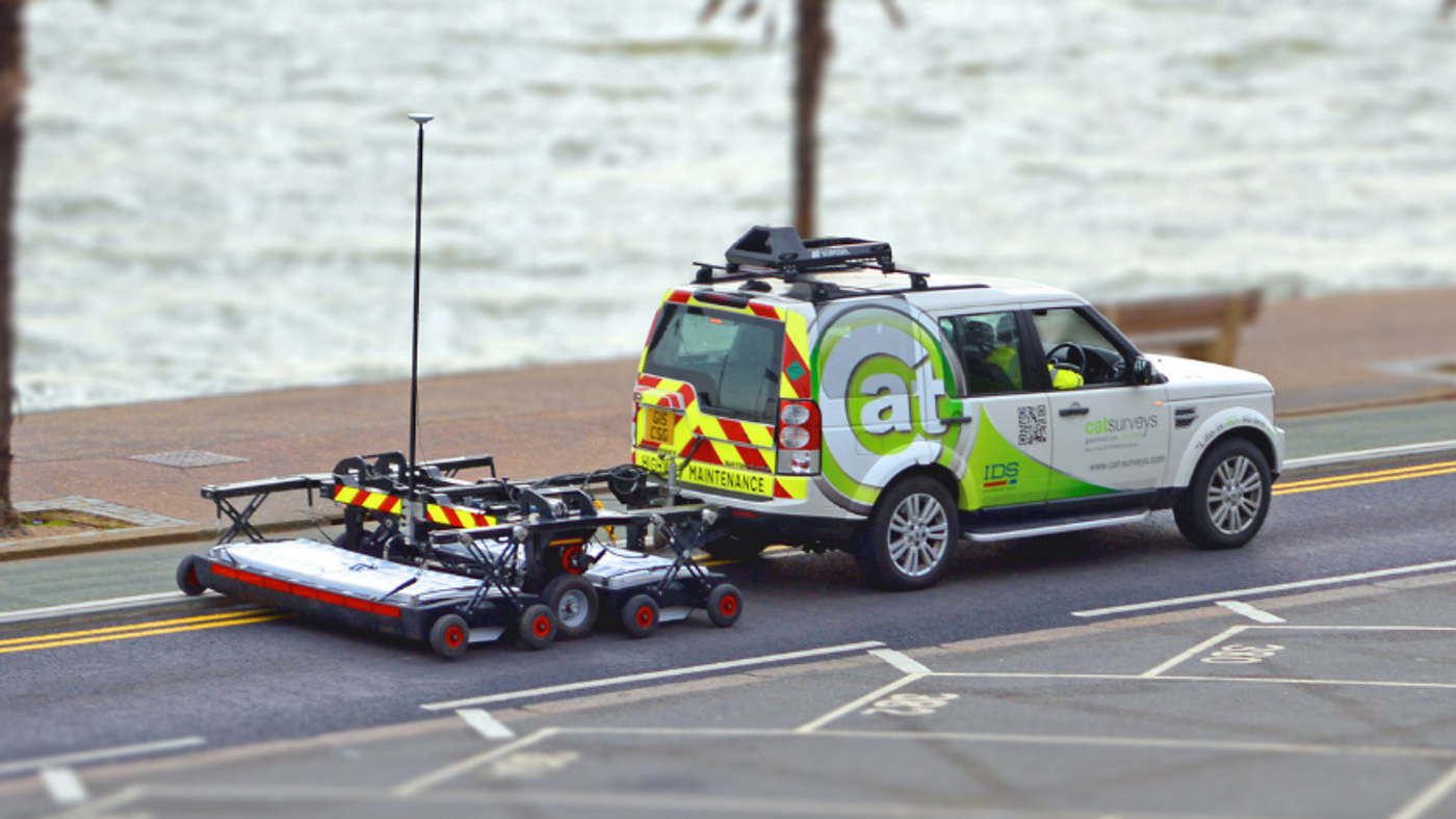 Mobile GPR unit behind an SUV (Matt Ball/Informed Infrastructure)