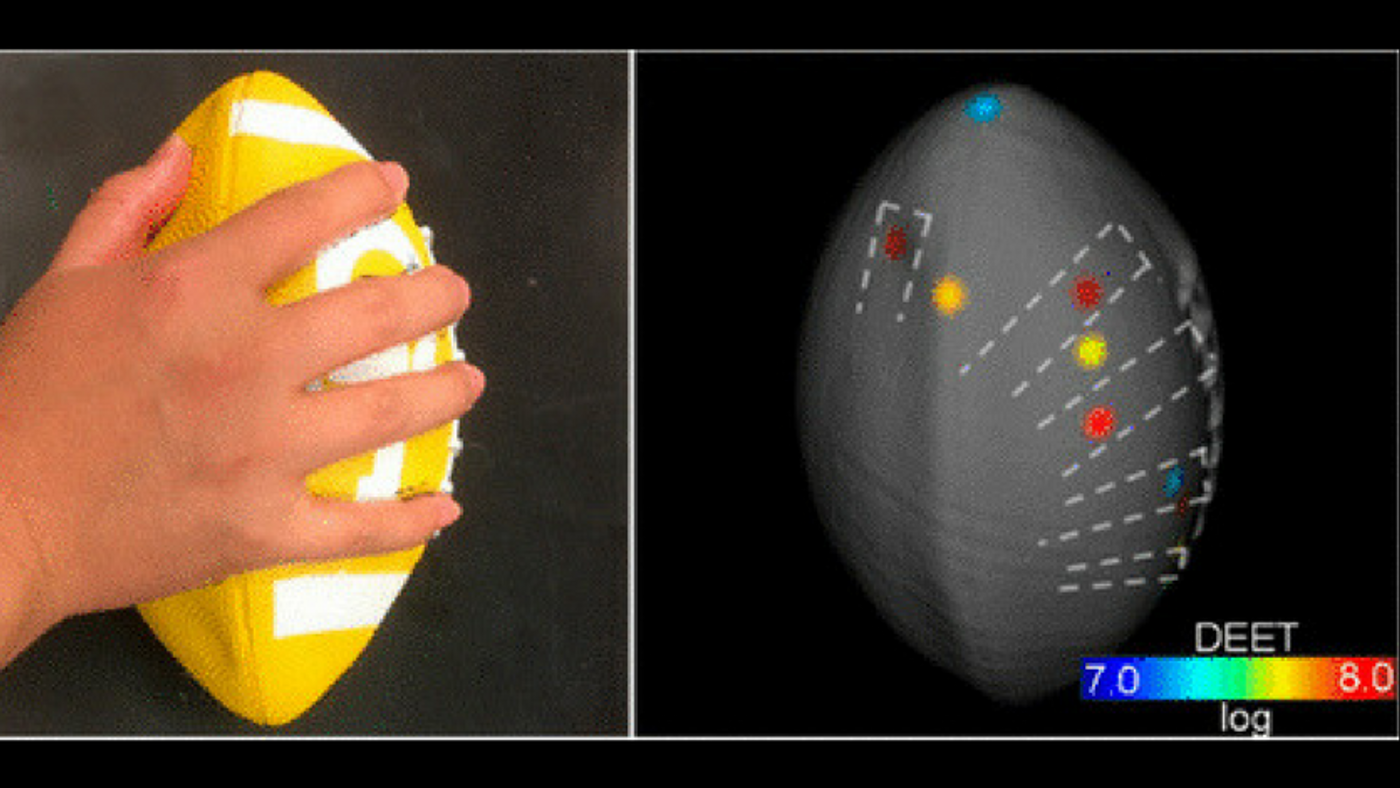 RoSA-MS analyzing the surface of a football. Credit: ACS 