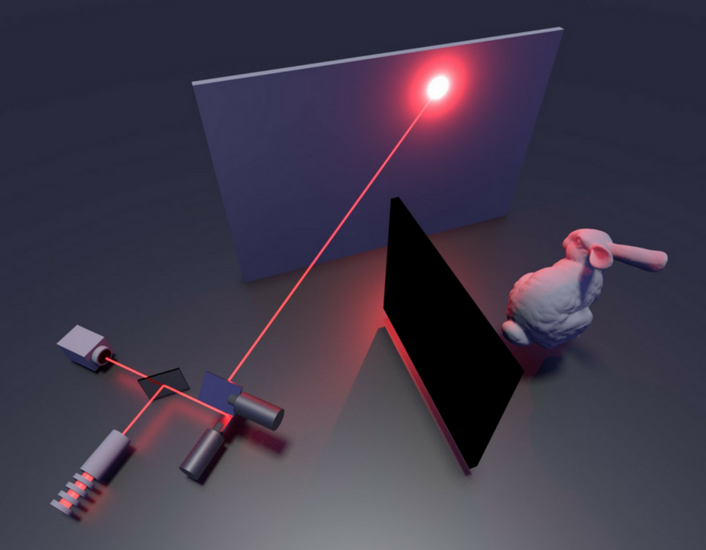  Illustration of the non-line-of-sight imaging system. Credit: Stanford Computational Imaging Lab