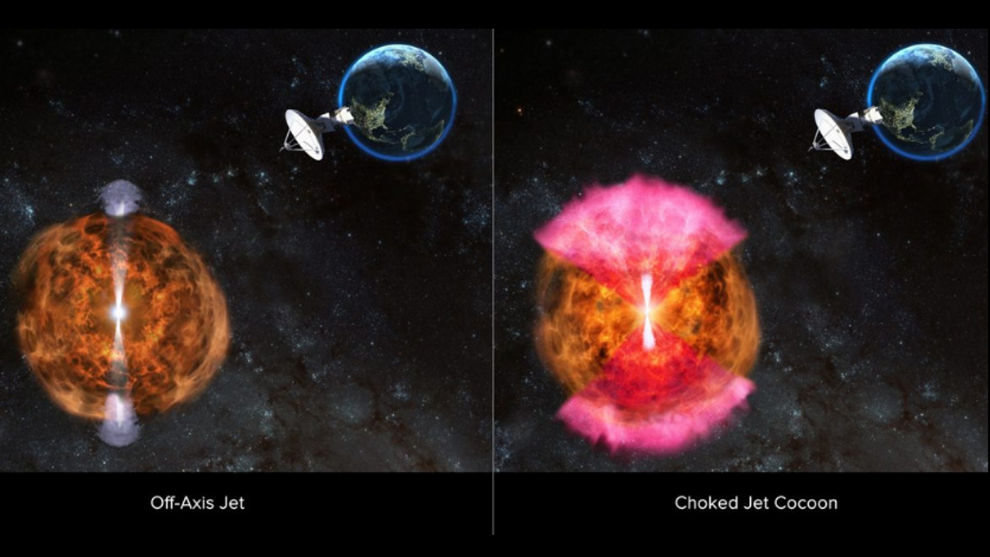 Two possible scenarios after a neutron-star merger (NRAO/AUI/NSF:D.Berry)