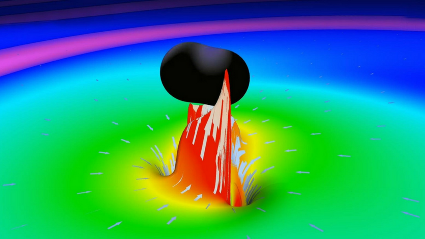 Simulation of two merging black holes (LIGO/LabCaltech)