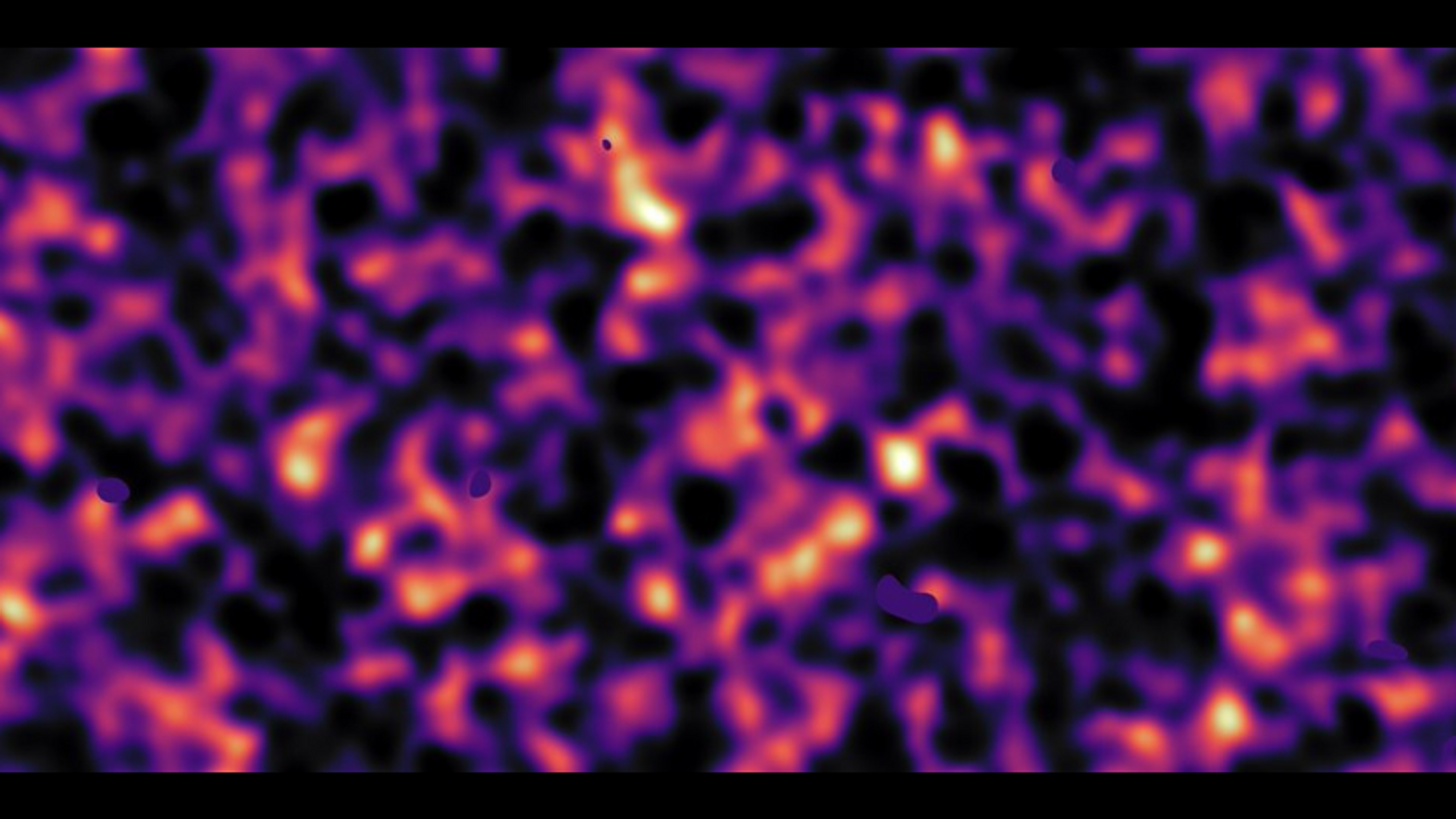 simulated dark matter distribution based on gravitational lensing analysis (Wikimedia Common)