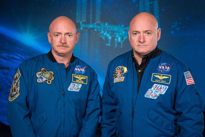 Scott Kelly (prior to his mission) along with his brother, former Astronaut Mark Kelly at the Johnson Space Center, Houston Texas on Jan.19, 2015. / Credit: NASA/Robert Markowitz