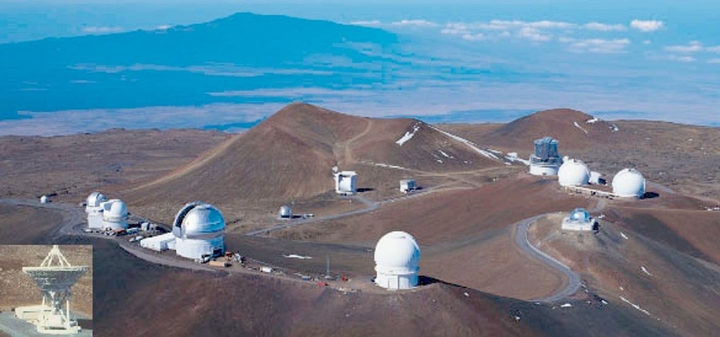 Telescopes peep out from Mauna Kea. Photo: Institute for Astronomy