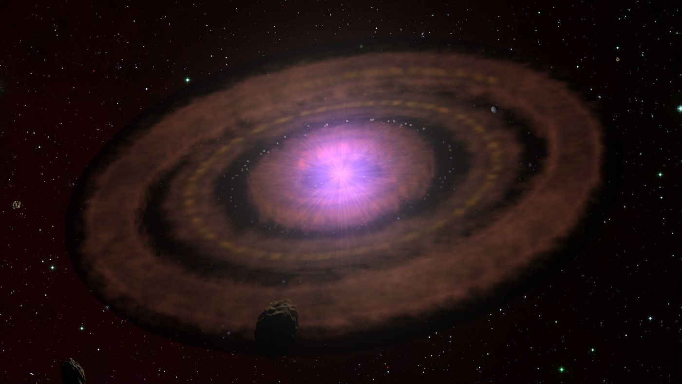 An artistic representation of a planet-forming disk around a young star. Credit: MPIA