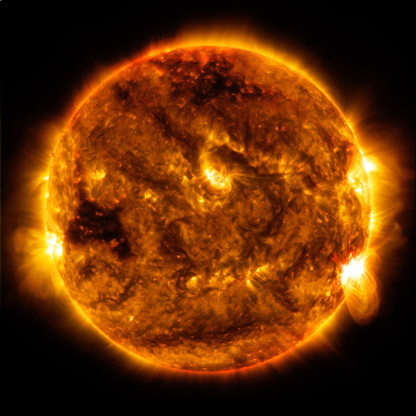 The Sun as seen from NASA's Solar Dynamics Observatory (SDO).