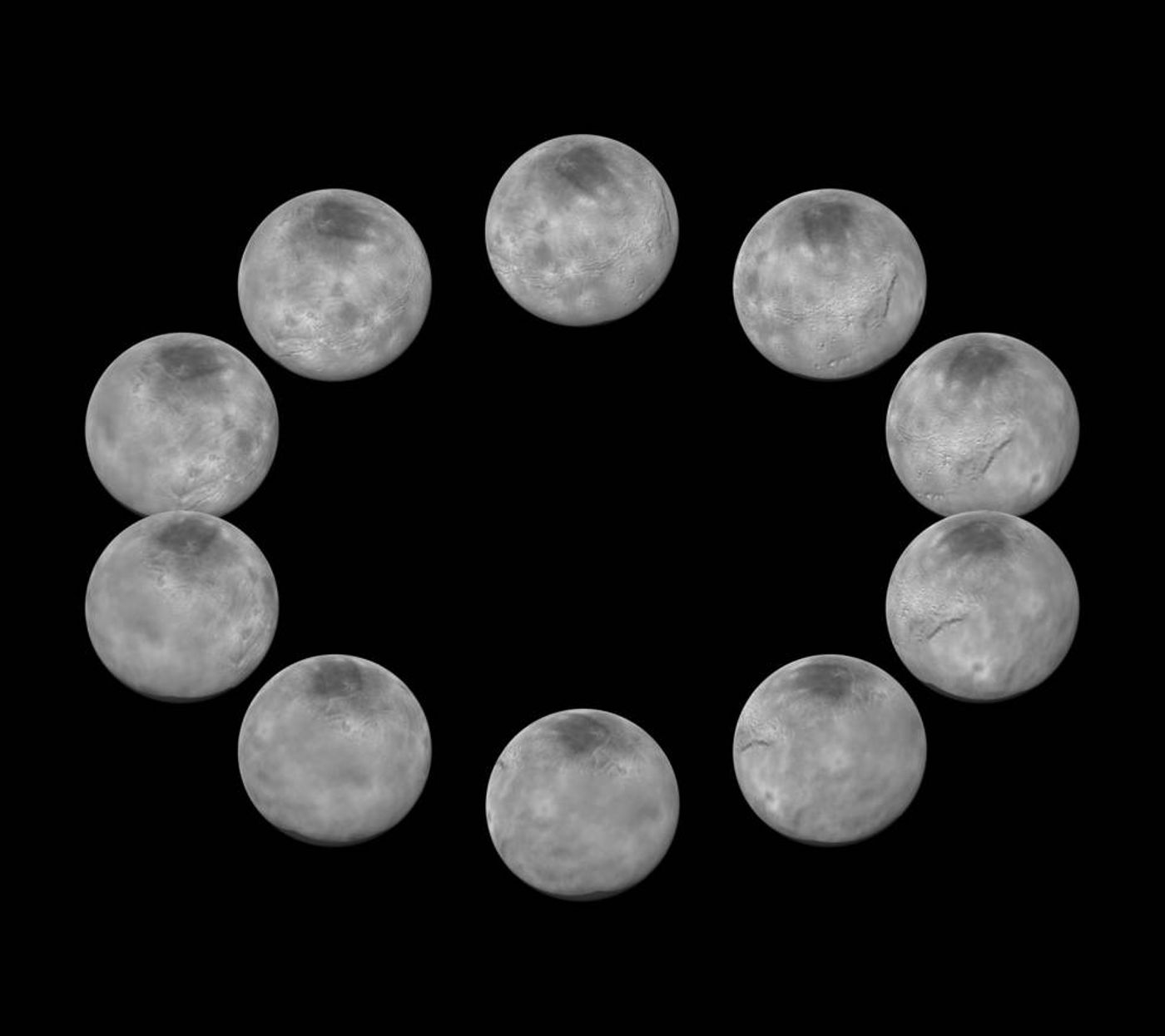 A full day on Charon as shown by New Horizons.