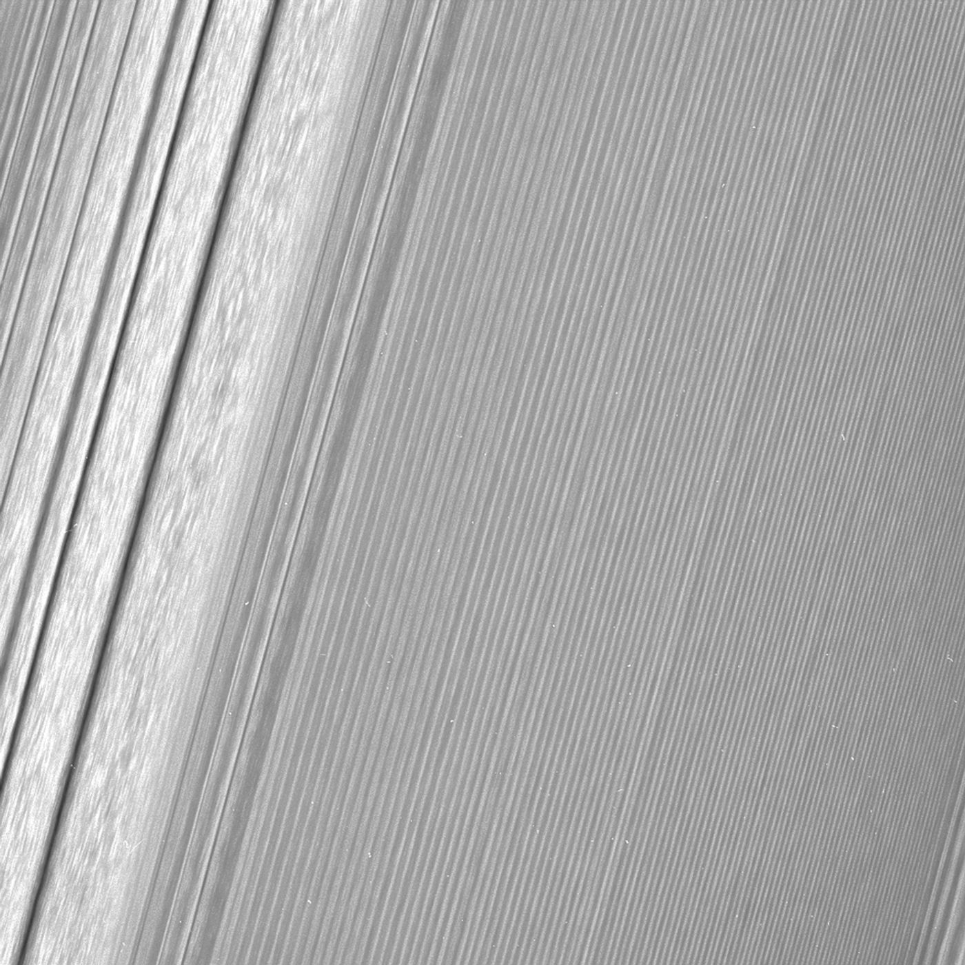 One of the close-up images of Saturn's A ring.