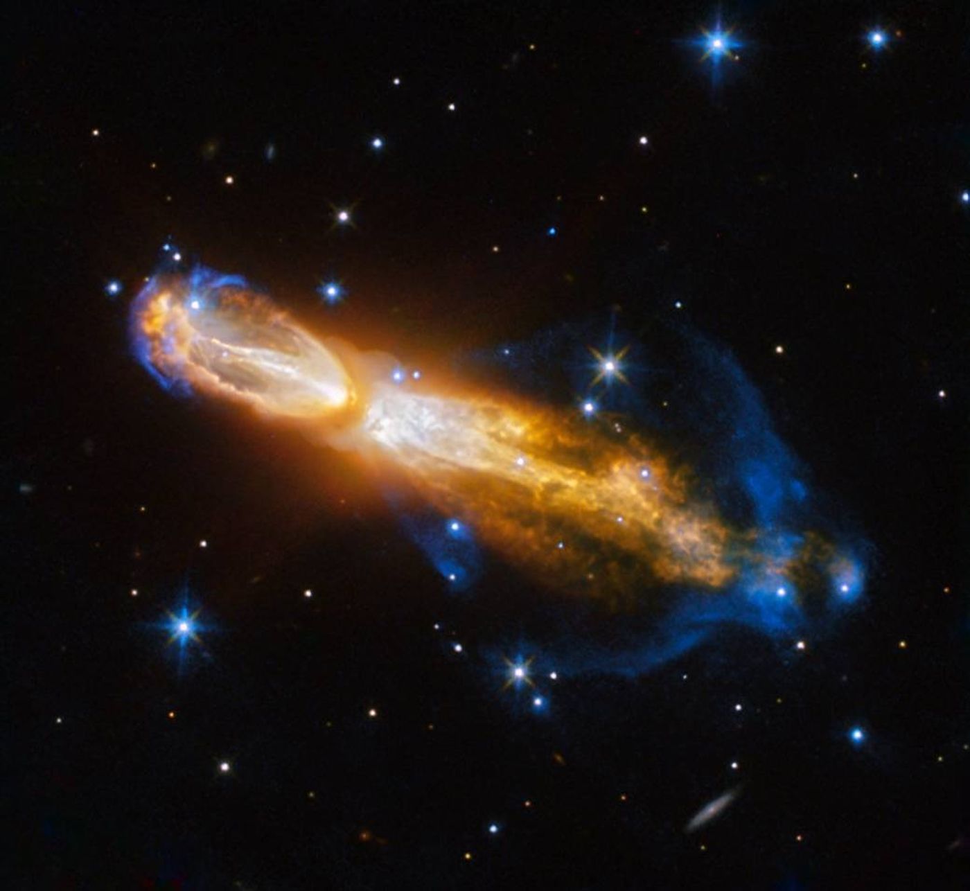 Hubble captured the following star explosion, which astronomers are currently observing.