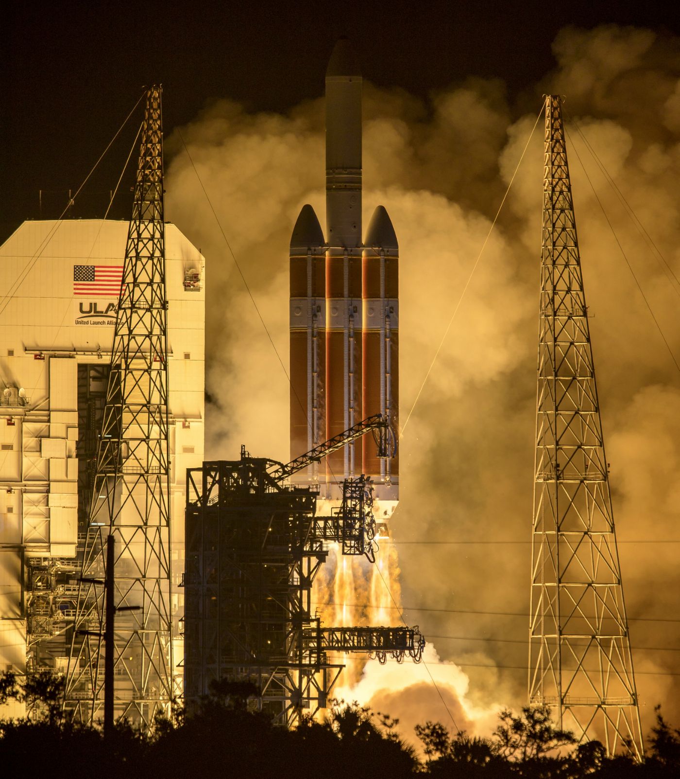 The United Launch Alliance rocket lifts the Parker Solar Probe into space on Sunday.