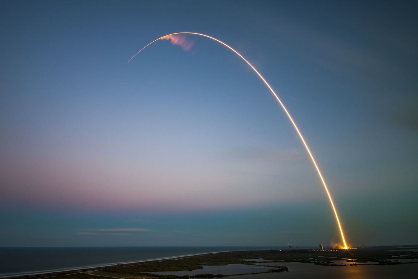 An image of a SpaceX Falcon 9 rocket launching from Cape Canaveral, Florida.