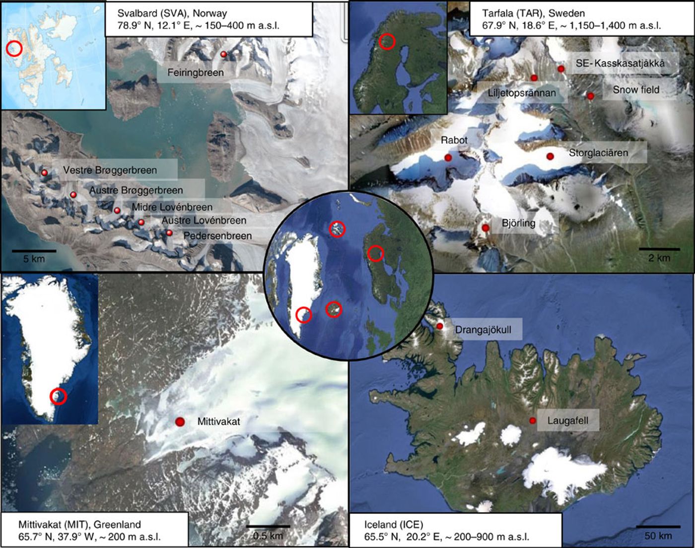 Sample locations used in the study are pictured in this image from Nature Communications
