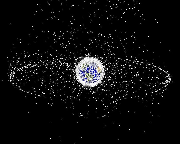 Space junk is a problem. This illustration shows just how cluttered the space surrounding Earth actually is today.