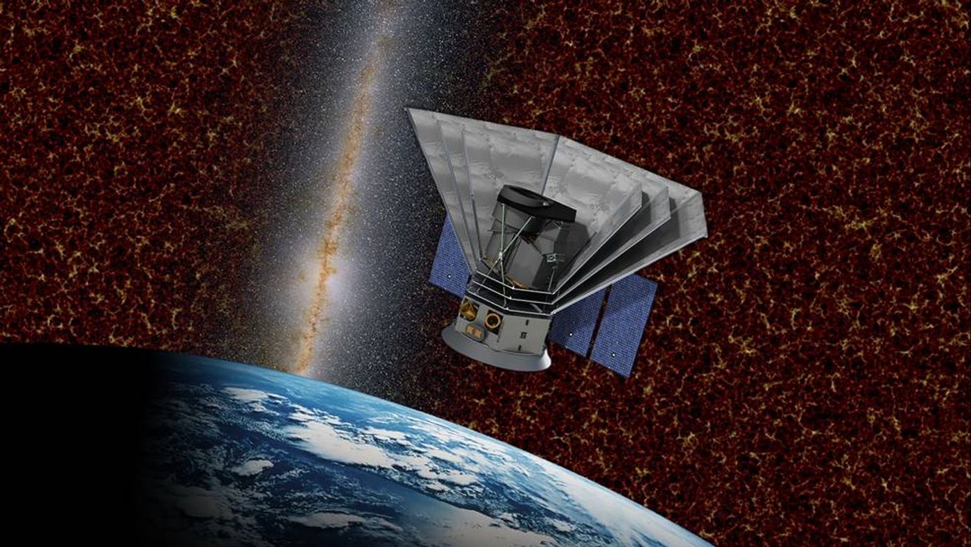 An artist's impression of the SPHEREx spacecraft.