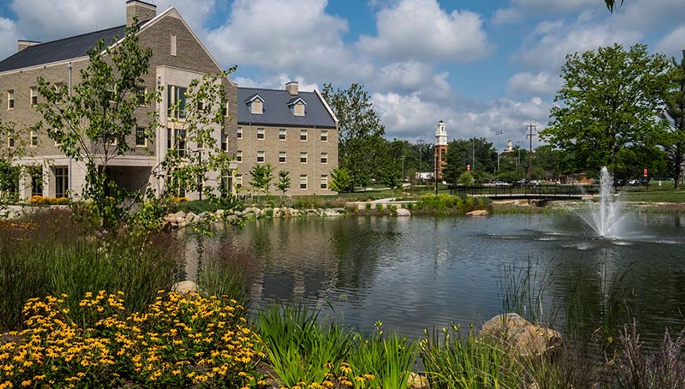 Stormwater retention ponds can be beautiful as well as functional. Photo: miamioh.edu