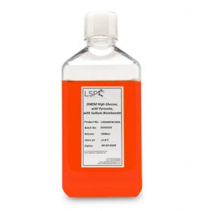 "DMEM High Glucose, with L-Glutamine, phenol red and Sodium Pyruvate, without HEPES"