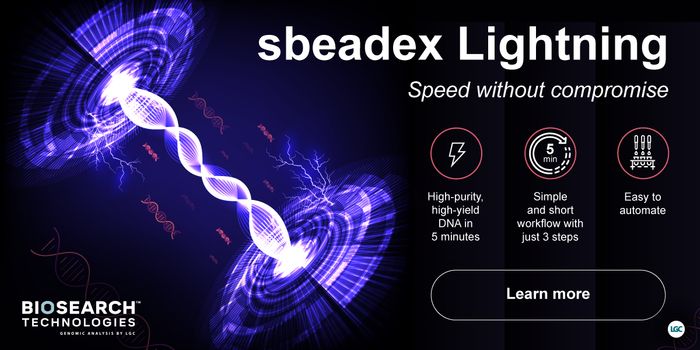 sbeadex Lightning, 5-minute purification transforms DNA extraction