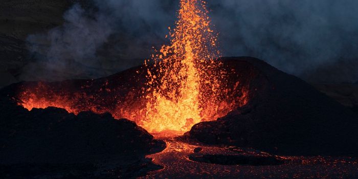 A Volcano in Iceland Erupts