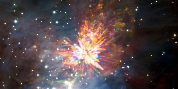 Explosion From Two Young Colliding Stars Discovered