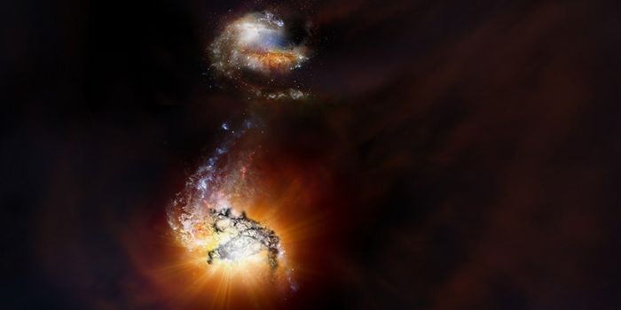 Two Behemoth Galaxies From the Early Universe Are Merging