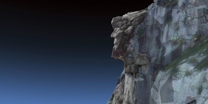 Old Man of the Mountain Reproduced Using Online Interactive 3D Model