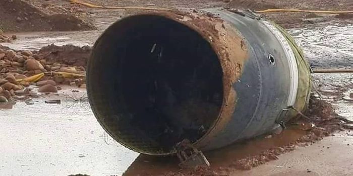 Large Cylindrical Metal Object Lands in Myanmar