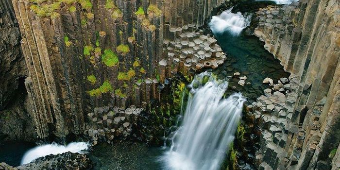 Basalt Columns in Iceland. Oh, and a pretty waterfall.