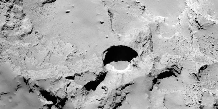 Rosetta Spacecraft Peers Into Large Sinkholes on Comet 67P's Surface