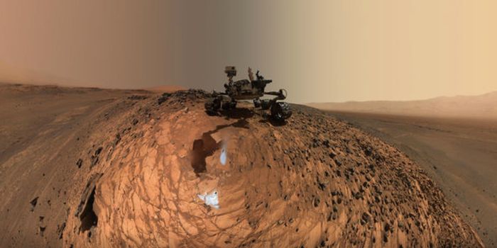 Mars Curiosity Rover Takes a Selfie After Drilling Into Buckskin