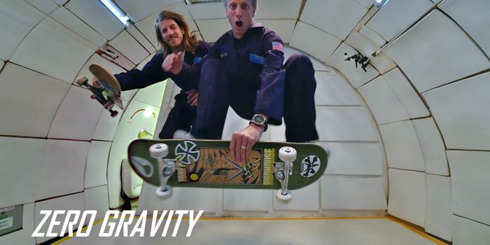 Watch Tony Hawk Attempt Zero Gravity Skateboarding on the Vomit Comet