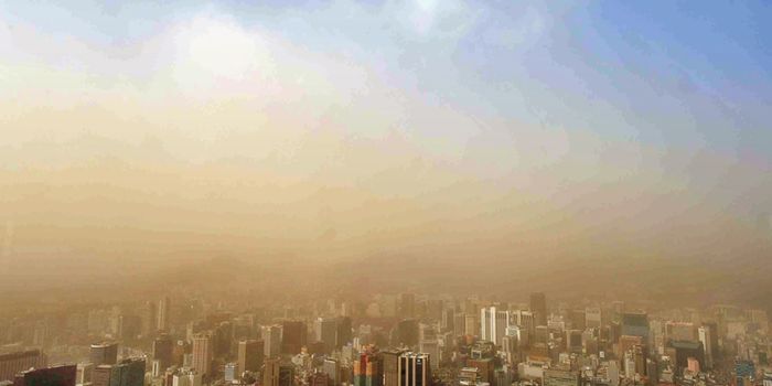 What does the dust blow in?