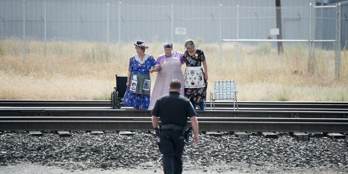 Three grandmothers arrested for protesting trains carrying oil and coal