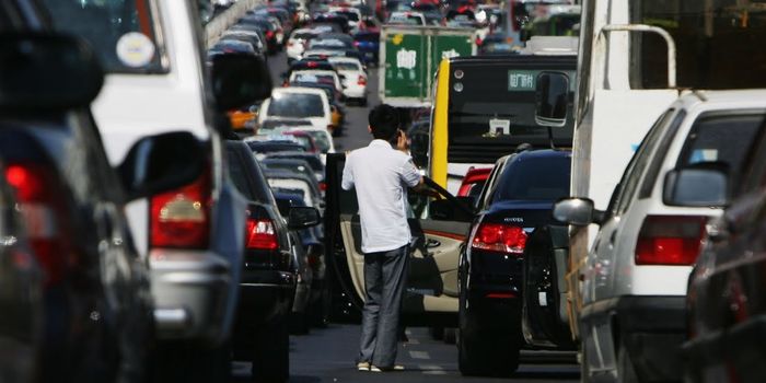 A Bus That Goes Over Traffic